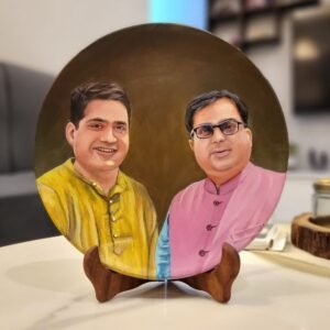 Custom Handpainted Terracotta Portrait – Personalized Timeless Memories & Handcrafted Artistic Wall Decor Plate