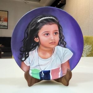 Customized Terracotta Portrait Painting – Unique Handcrafted Memorial Art Plate, Perfect Personalized Gift for Loved Ones