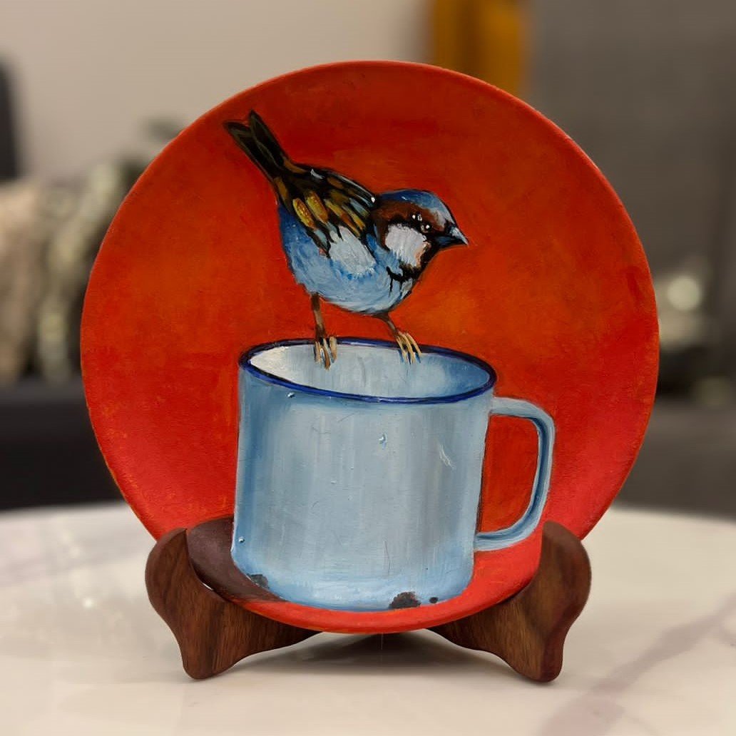 Hand-Painted Bird Series Handcrafted Nature-Inspired Vibrant Ceramic Art for Wall Decor