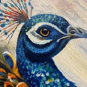 Hand-Painted Peacock in 3d texture with beauty of nature and vibrant artistry