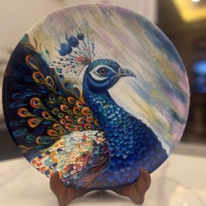 Hand-Painted Peacock in 3d texture with beauty of nature and vibrant artistry