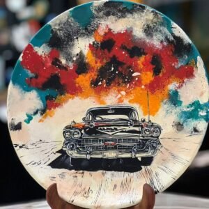 Hand-Painted Pop Art Terracotta Decorative Wall Plate – Vibrant Contemporary Fusion & Unique Traditional Craftsmanship