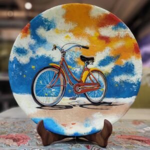 Hand-Painted Retro Decorative Plate – Vintage Inspired Textured Wall Art with Timeless Patterns & Antique Charm